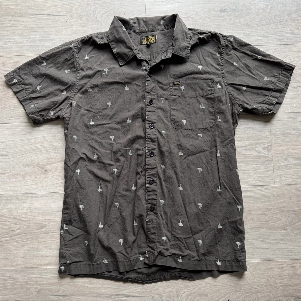 Loser Machine Company - Middle Finger Button Up Shirt